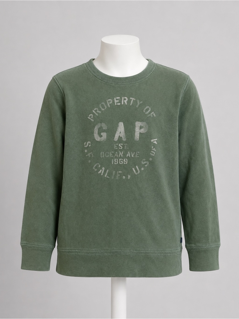 GAP Kids Olive Green Logo Crewneck Sweatshirt